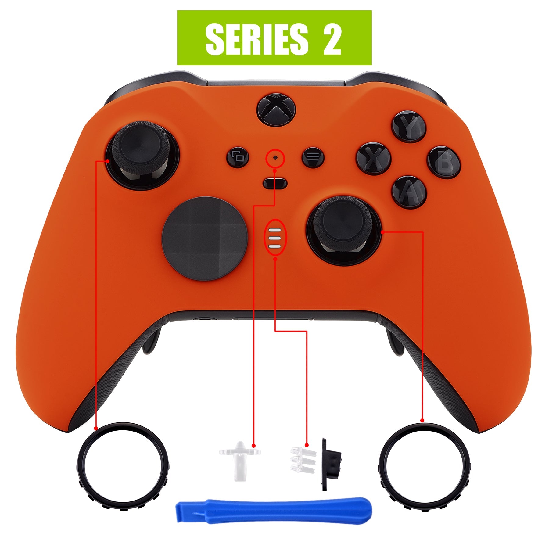 eXtremeRate Orange Soft Touch Grip Faceplate Cover, Front Housing