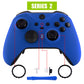 eXtremeRate Retail Blue Soft Touch Grip Faceplate Cover, Front Housing Shell Case Replacement Kit for Xbox One Elite Series 2 Controller (Model 1797 and Core Model 1797) - Thumbstick Accent Rings Included - ELP305