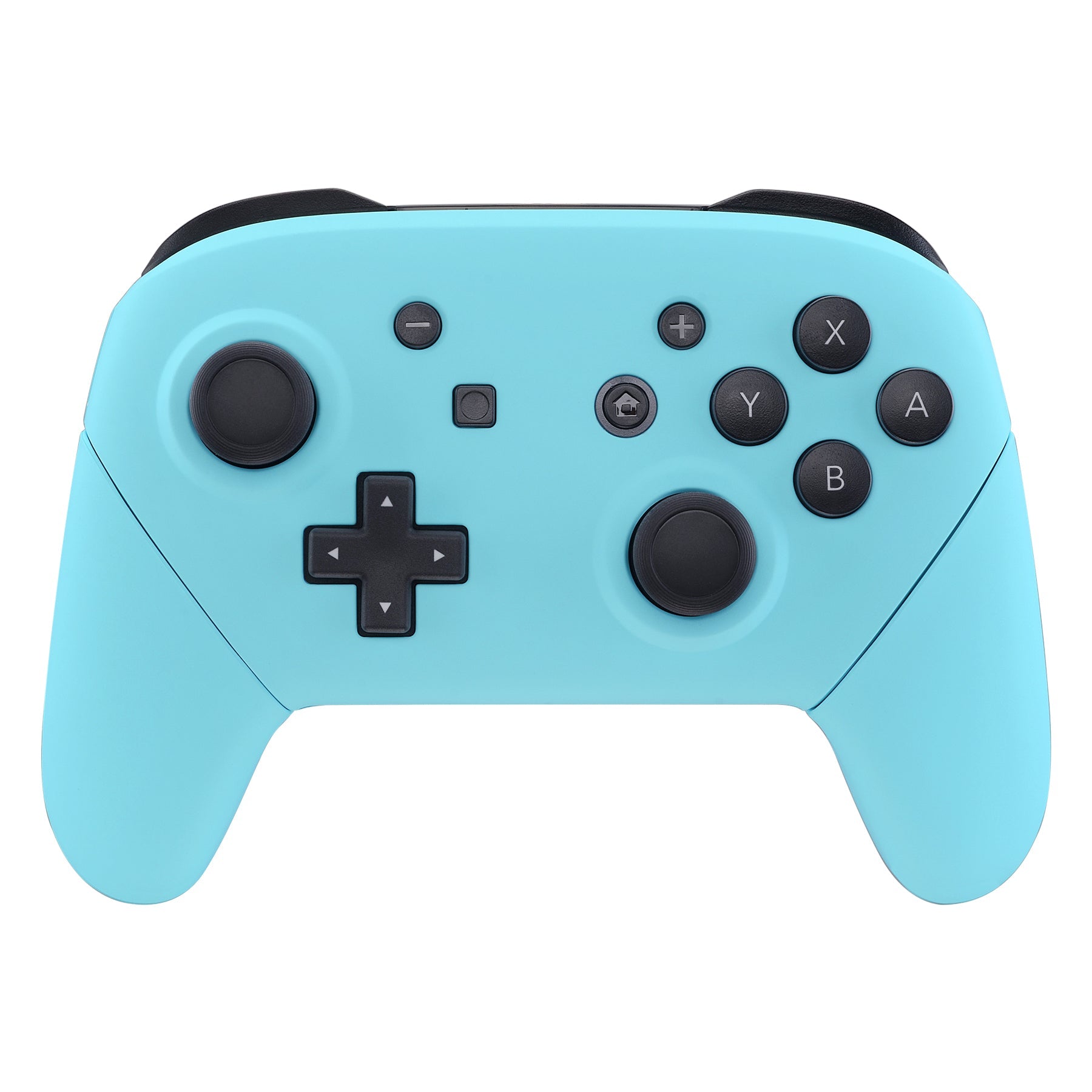 eXtremeRate Retail Heaven Blue Faceplate Backplate Handles for Nintendo Switch Pro Controller, Soft Touch DIY Replacement Grip Housing Shell Cover for Nintendo Switch Pro - Controller NOT Included - FRP308