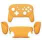 eXtremeRate Retail Caution Yellow Faceplate Backplate Handles for NS Switch Pro Controller, Soft Touch DIY Replacement Grip Housing Shell Cover for NS Switch Pro - Controller NOT Included - FRP318