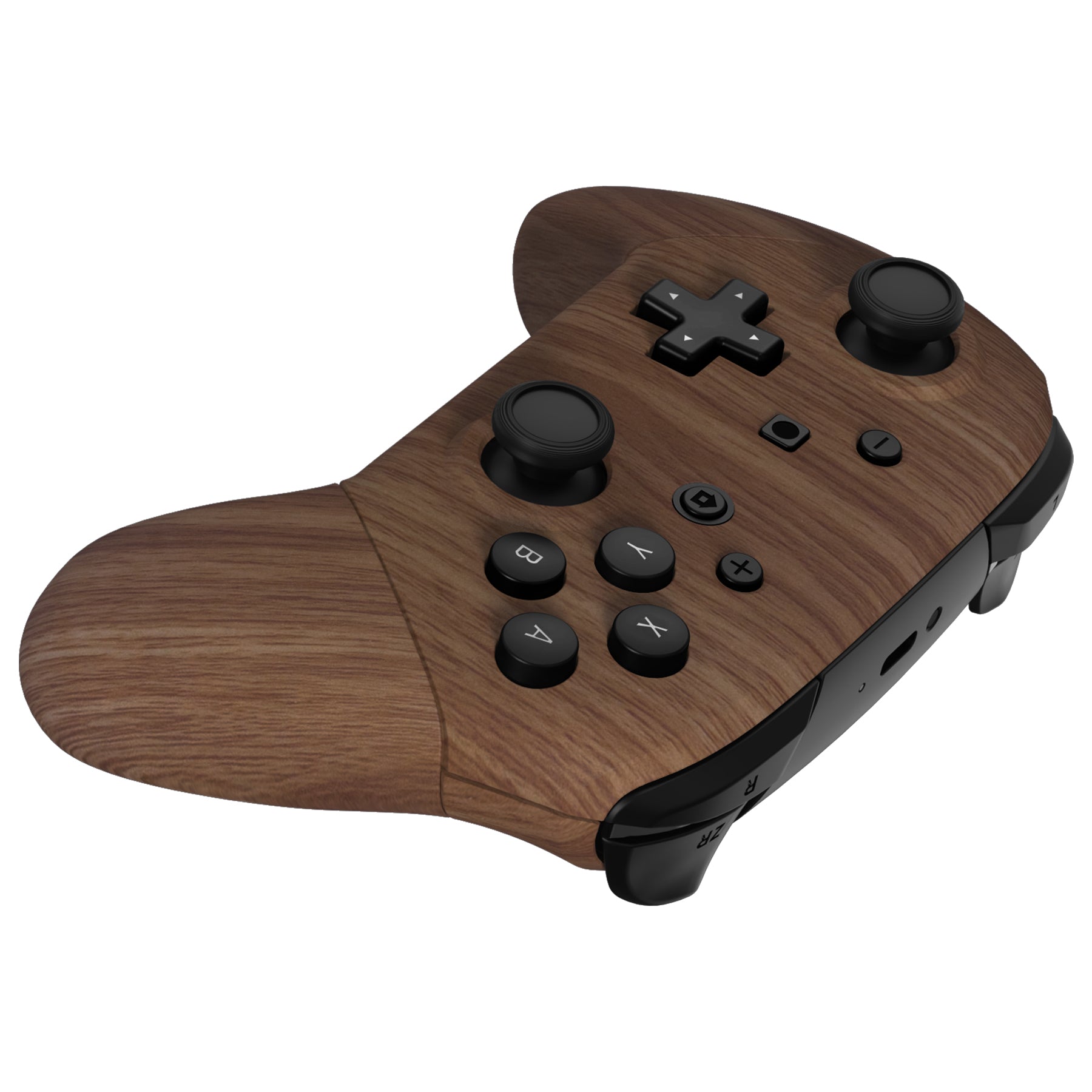 eXtremeRate Wood Grain Faceplate Backplate Handles for Nintendo
