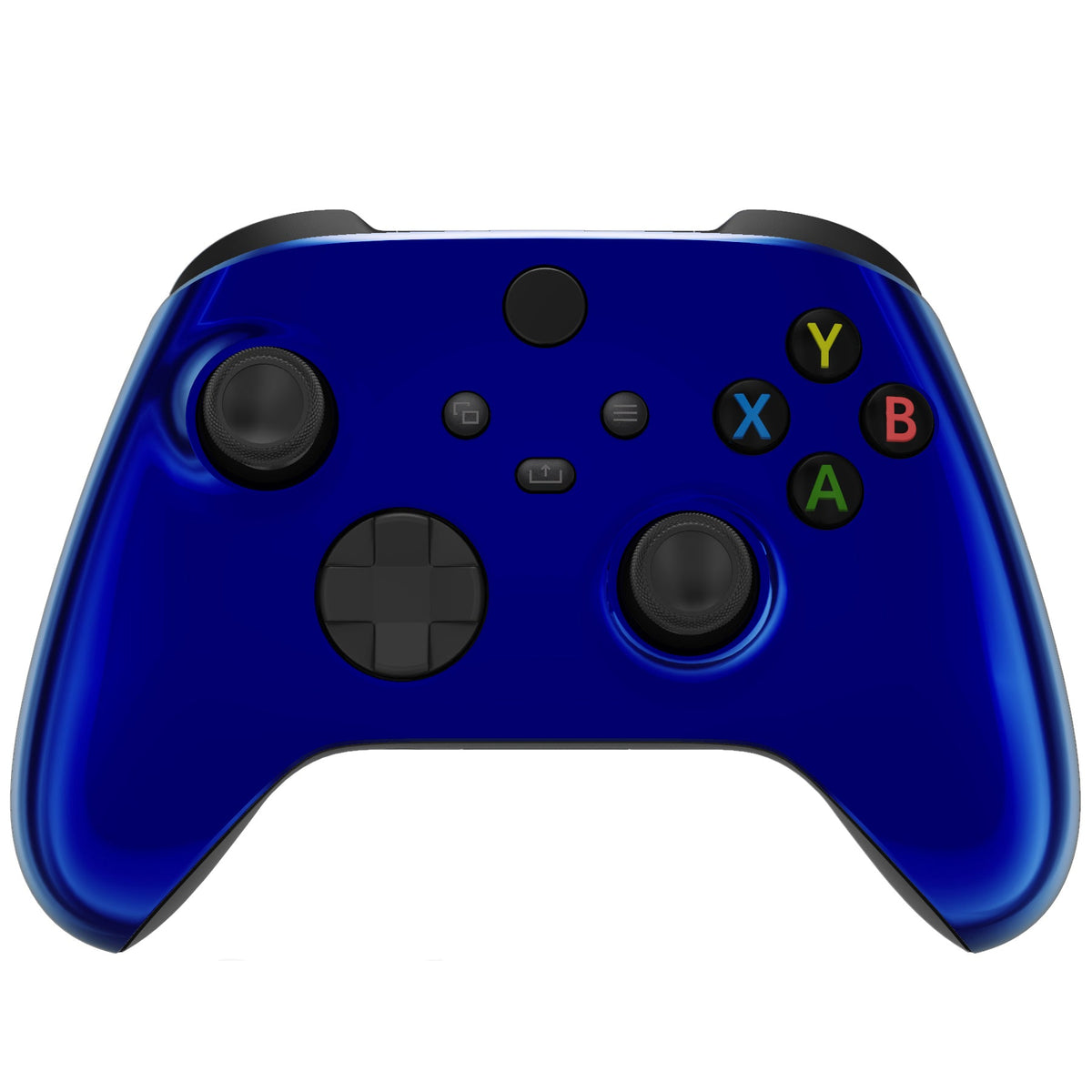 eXtremeRate Retail Replacement Front Housing Shell for Xbox Series X Controller, Chrome Blue Custom Cover Faceplate for Xbox Series S Controller - Controller NOT Included - FX3D404