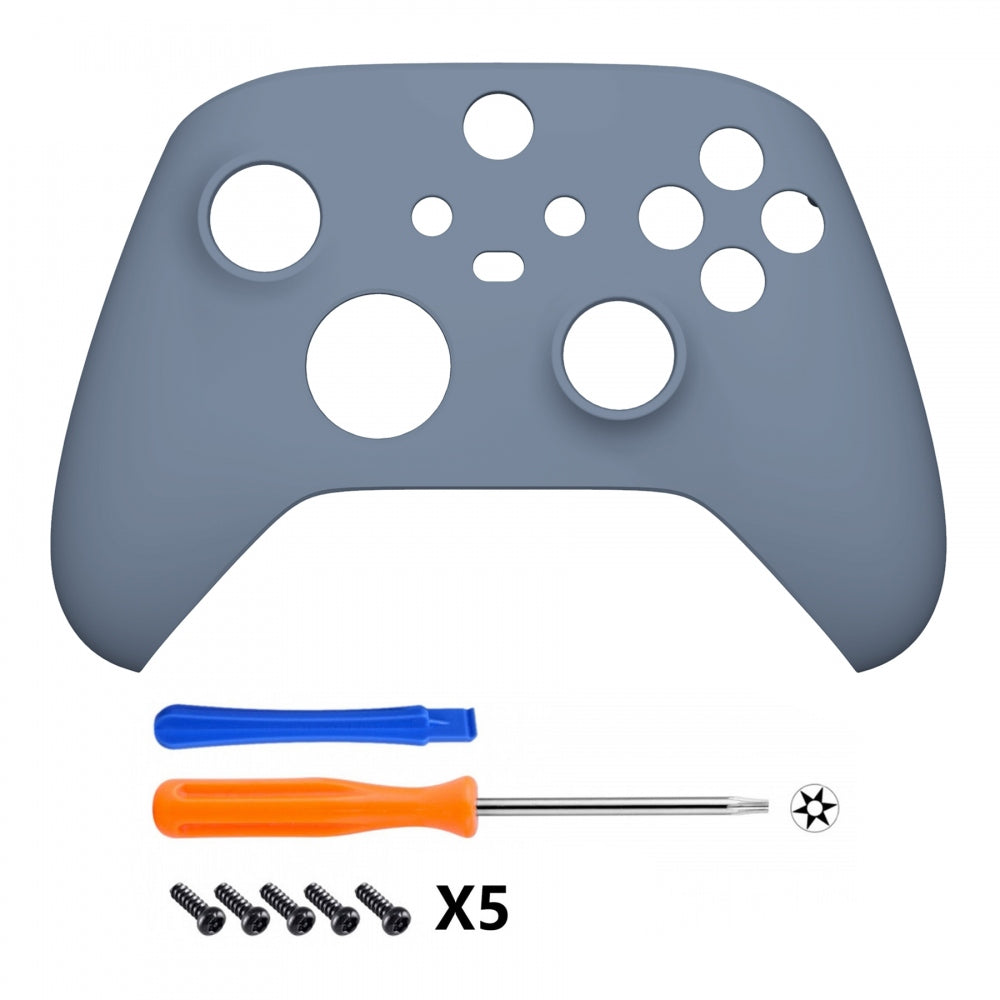eXtremeRate Retail Slate Gray Replacement Part Faceplate, Soft Touch Grip Housing Shell Case for Xbox Series S & Xbox Series X Controller Accessories - Controller NOT Included - FX3P338