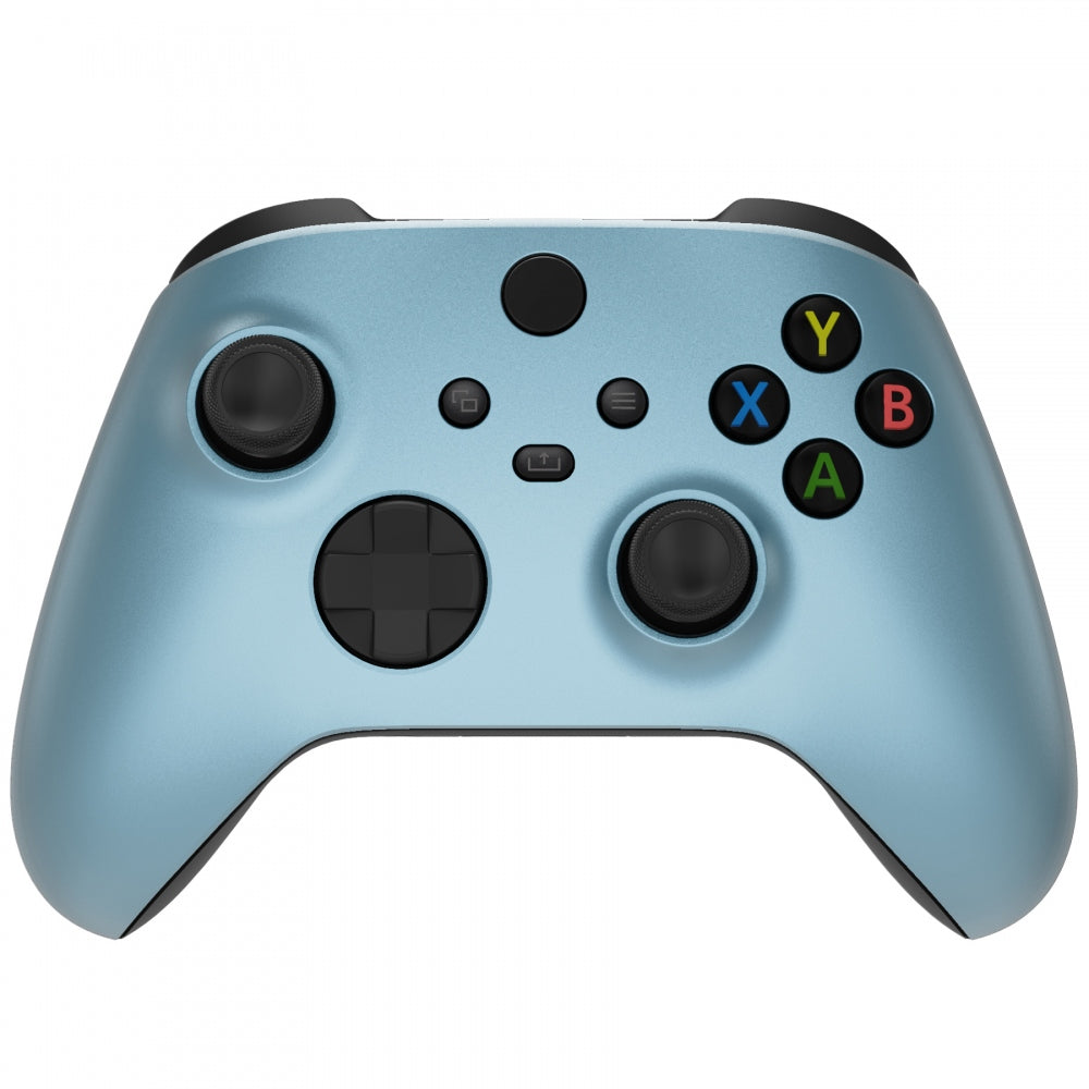 eXtremeRate Retail Titanium Blue Replacement Part Faceplate, Grip Housing Shell Case for Xbox Series S & Xbox Series X Controller Accessories - Controller NOT Included - FX3P348