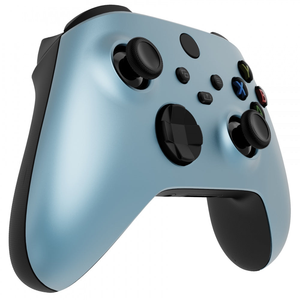 eXtremeRate Retail Titanium Blue Replacement Part Faceplate, Grip Housing Shell Case for Xbox Series S & Xbox Series X Controller Accessories - Controller NOT Included - FX3P348