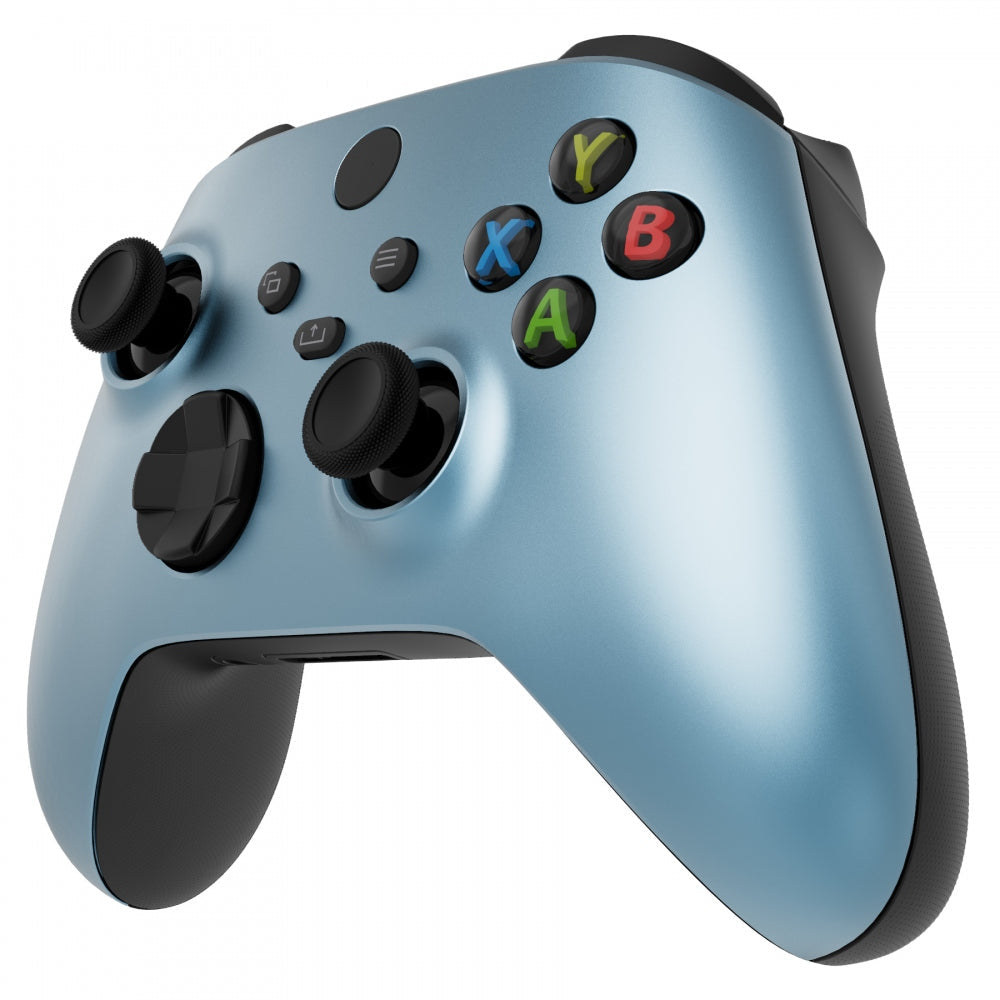 eXtremeRate Retail Titanium Blue Replacement Part Faceplate, Grip Housing Shell Case for Xbox Series S & Xbox Series X Controller Accessories - Controller NOT Included - FX3P348
