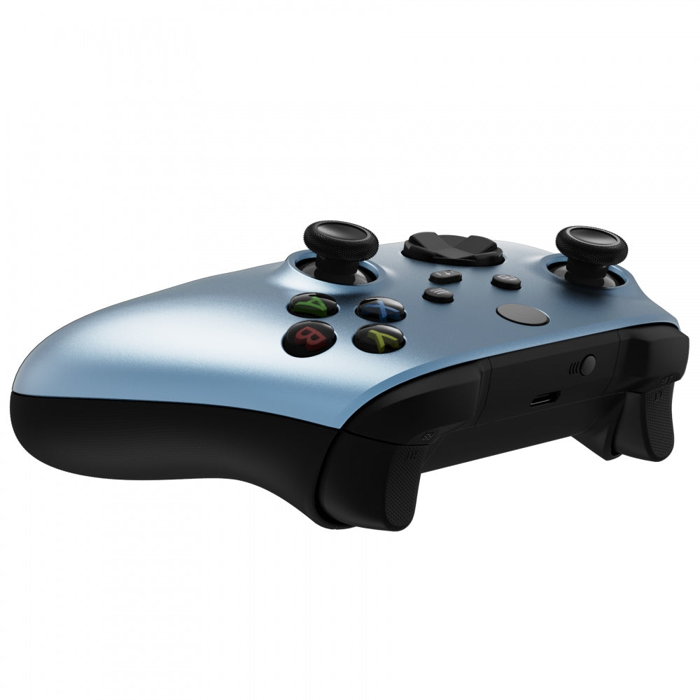 eXtremeRate Retail Titanium Blue Replacement Part Faceplate, Grip Housing Shell Case for Xbox Series S & Xbox Series X Controller Accessories - Controller NOT Included - FX3P348
