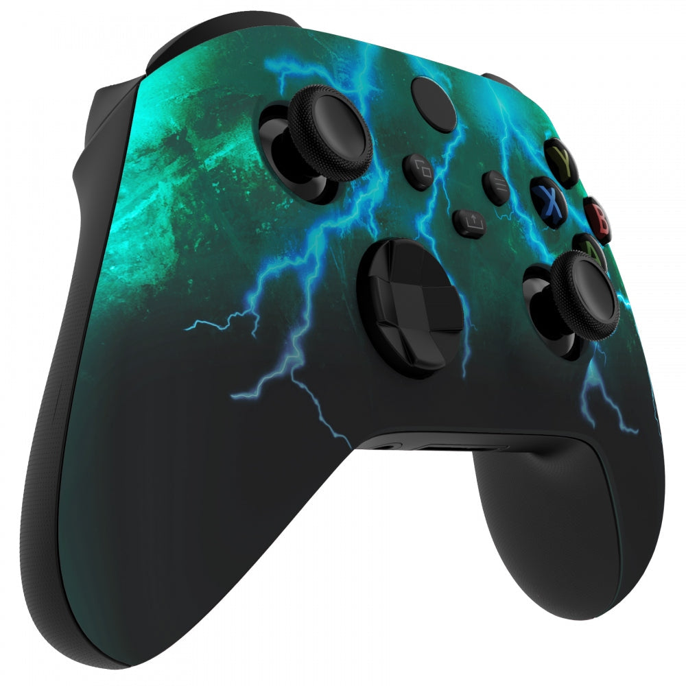eXtremeRate Green Storm Thunder Soft Touch Front Housing Shell