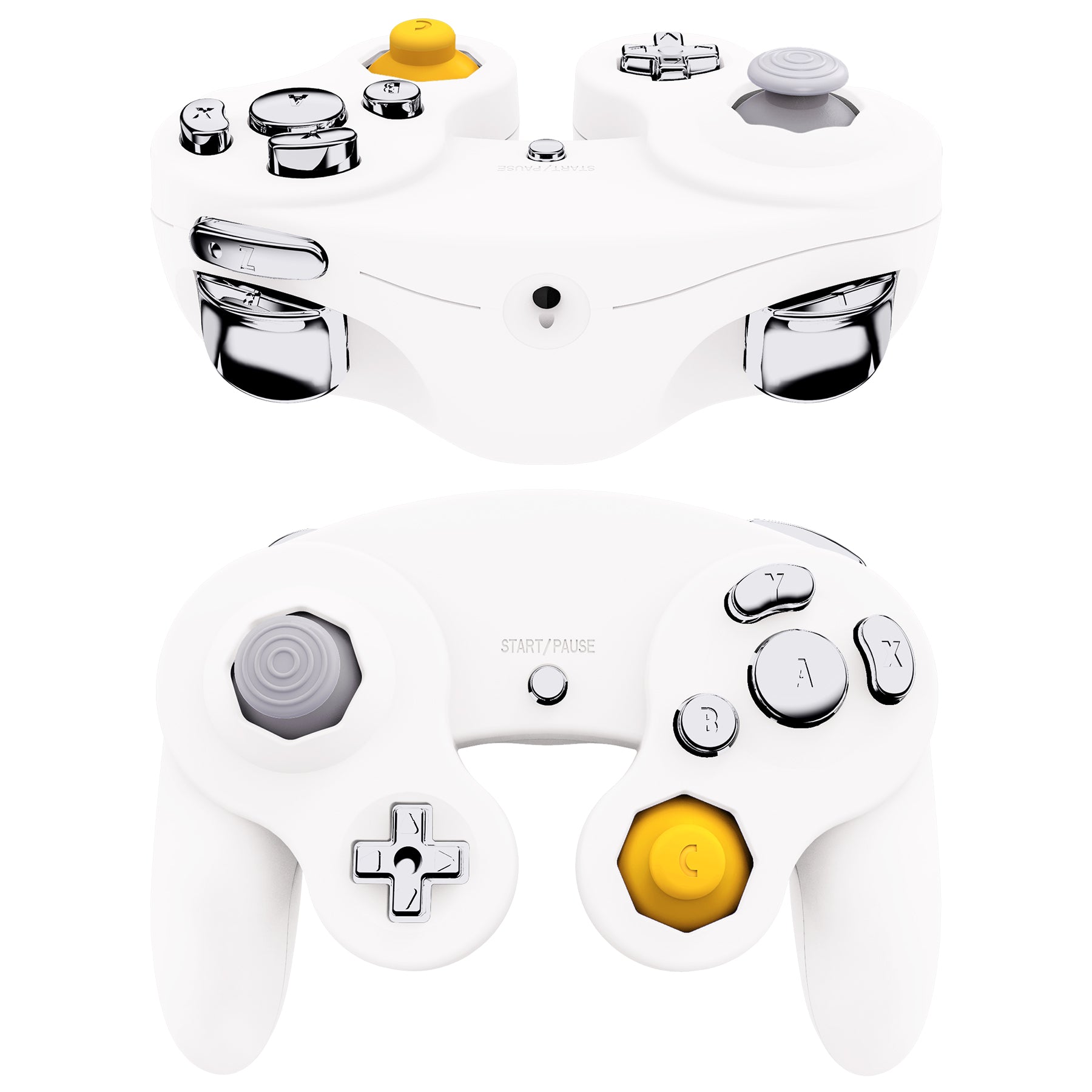 eXtremeRate Chrome Silver Repair ABXY D-pad Z L R Keys for