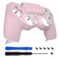 eXtremeRate Retail Cherry Blossoms Pink Ghost Replacement Faceplate Touchpad, Redesigned Soft Touch Housing Shell Touch Pad Compatible with PS4 Slim Pro Controller JDM-040/050/055 - Controller NOT Included - GHP4P004