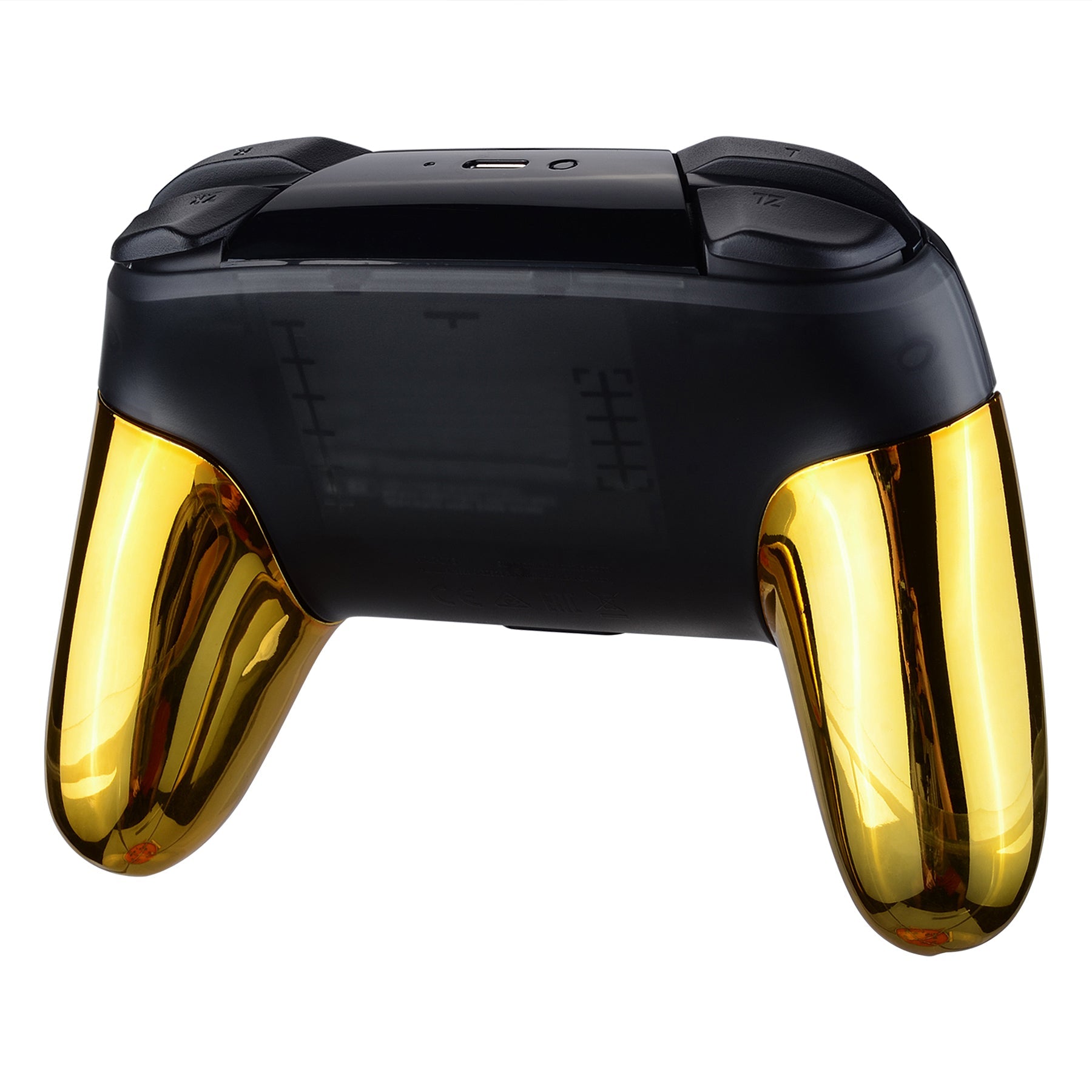 eXtremeRate Chrome Gold Replacement Handle Grips for Nintendo