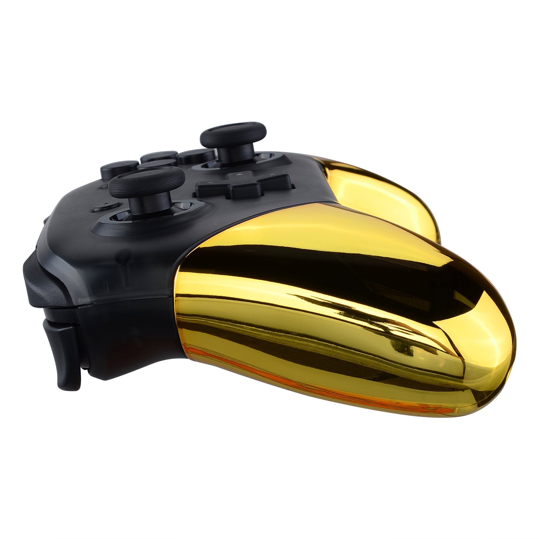 eXtremeRate Chrome Gold Replacement Handle Grips for Nintendo