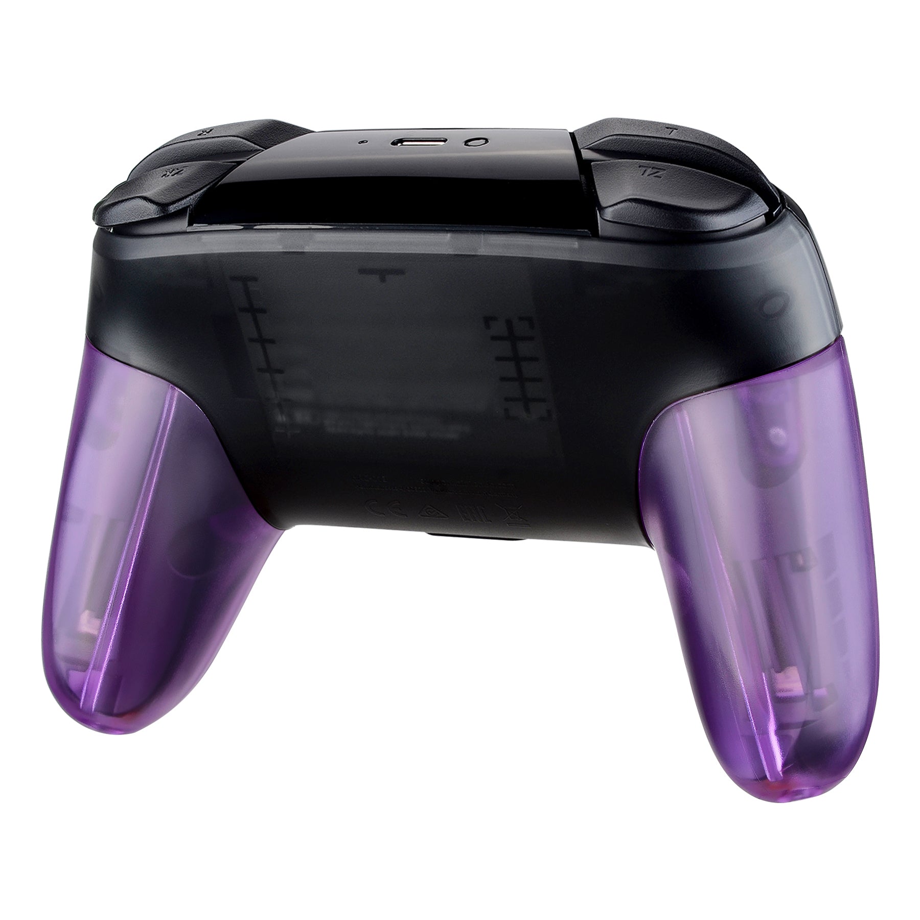 eXtremeRate Clear Atomic Purple Replacement Handle Grips for