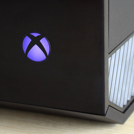 eXtremeRate Retail Removable Logo Power Button LED Purple Color Change Sticker Decal for Xbox One Console -GX00083P*5