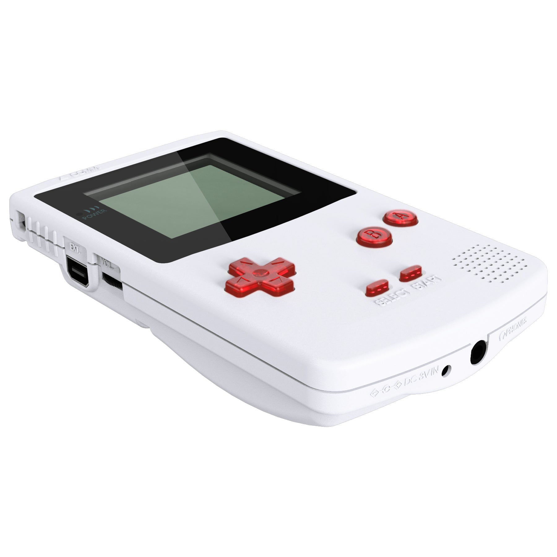 eXtremeRate Clear Red Replacement Full Set Buttons for Gameboy