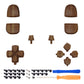 eXtremeRate Retail Replacement D-pad R1 L1 R2 L2 Triggers Share Options Face Buttons, Wood Grain Full Set Buttons Compatible With ps5 Controller BDM-010 & BDM-020 - JPF9001G2