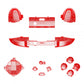 eXtremeRate Retail Transparent Red Replacement Buttons for Xbox Series S & Xbox Series X Controller, LB RB LT RT Bumpers Triggers D-pad ABXY Start Back Sync Share Keys for Xbox Series X/S Controller  - JX3302