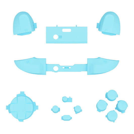 eXtremeRate Retail No Letter Imprint Custom Full Set Buttons for Xbox Series X/S Controller, Heaven Blue Replacement Accessories Bumpers Triggers Dpad ABXY Buttons for Xbox Series X/S, Xbox Core Controller - JX3513