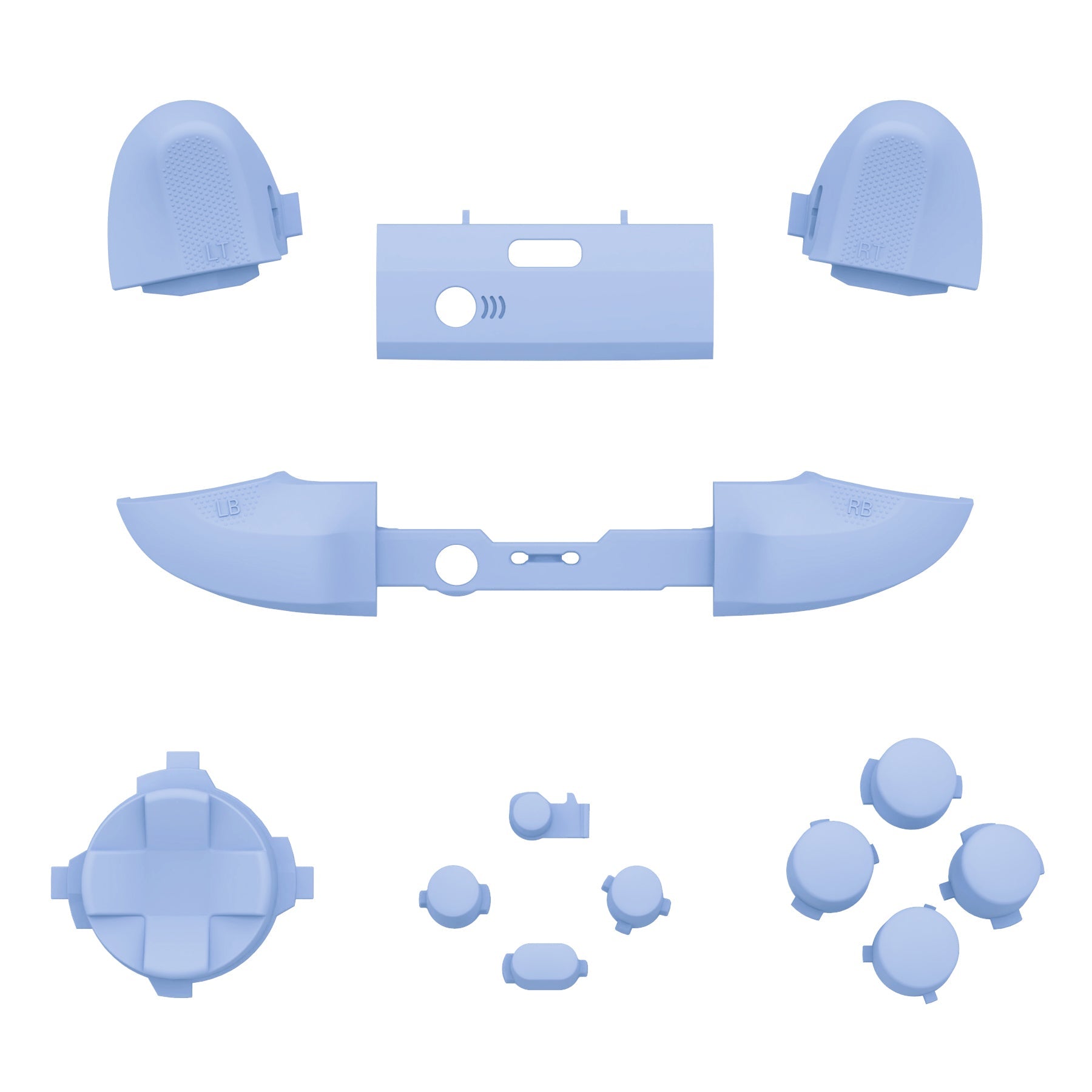 eXtremeRate Retail No Letter Imprint Custom Full Set Buttons for Xbox Series X/S Controller, Light Violet Replacement Accessories Bumpers Triggers Dpad ABXY Buttons for Xbox Series X/S, Xbox Core Controller - JX3515