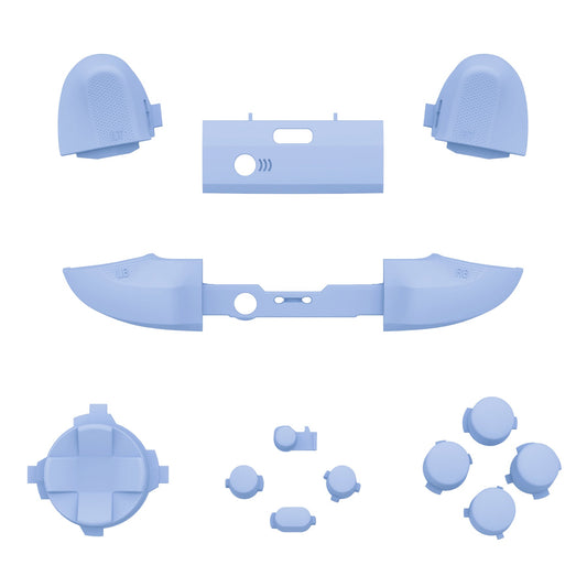 eXtremeRate Retail No Letter Imprint Custom Full Set Buttons for Xbox Series X/S Controller, Light Violet Replacement Accessories Bumpers Triggers Dpad ABXY Buttons for Xbox Series X/S, Xbox Core Controller - JX3515