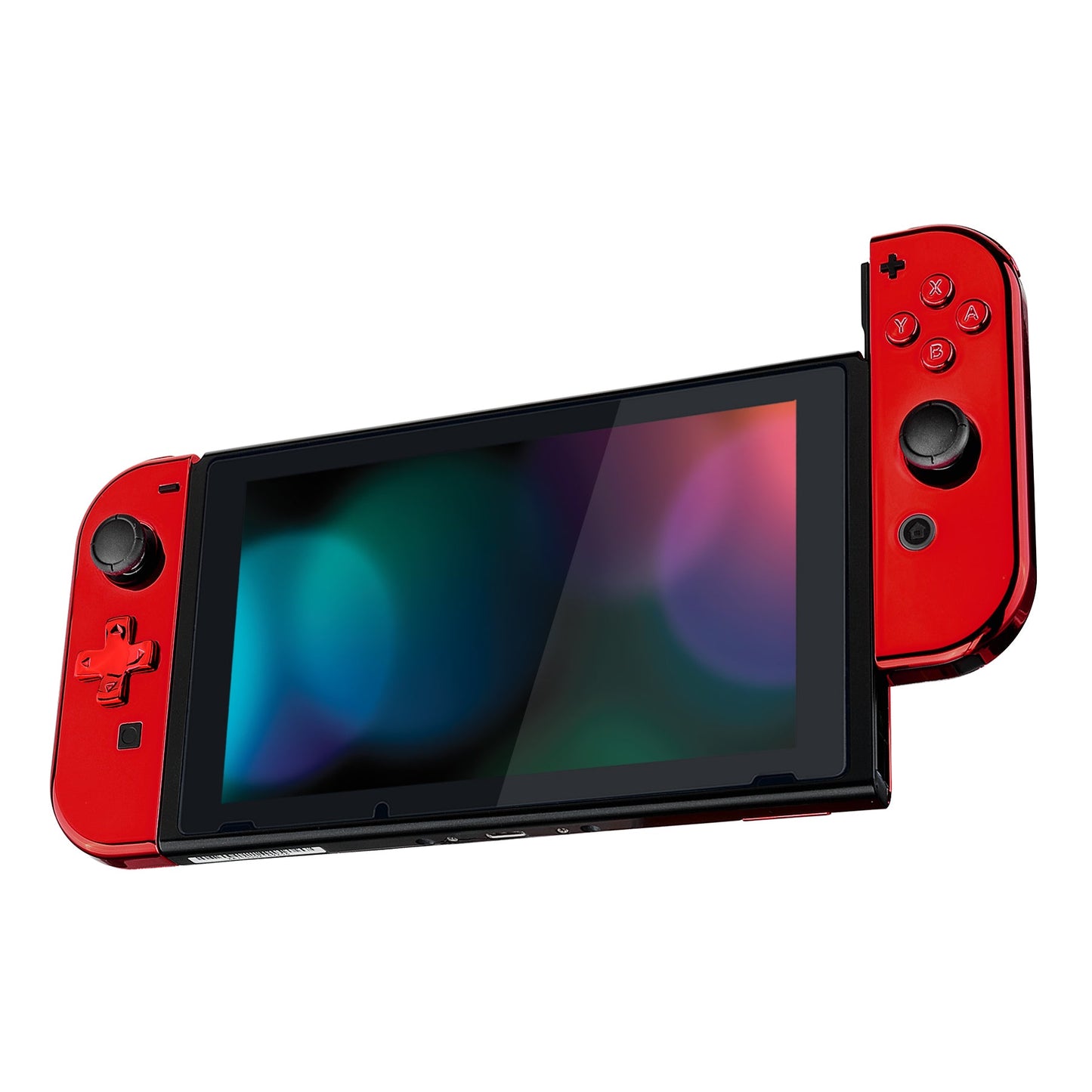eXtremeRate Retail Chrome Red Joycon Handheld Controller Housing (D-Pad Version) with Full Set Buttons, DIY Replacement Shell Case for NS Switch JoyCon & OLED JoyCon - Console Shell NOT Included- JZD403