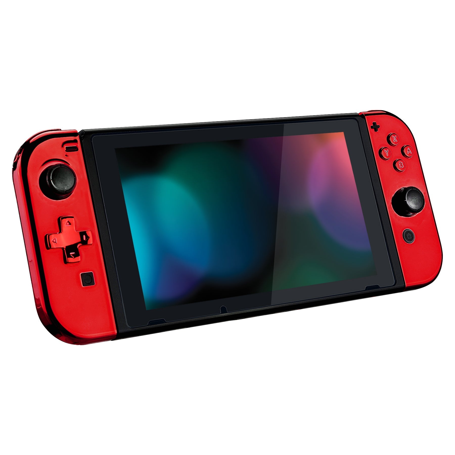 eXtremeRate Retail Chrome Red Joycon Handheld Controller Housing (D-Pad Version) with Full Set Buttons, DIY Replacement Shell Case for NS Switch JoyCon & OLED JoyCon - Console Shell NOT Included- JZD403