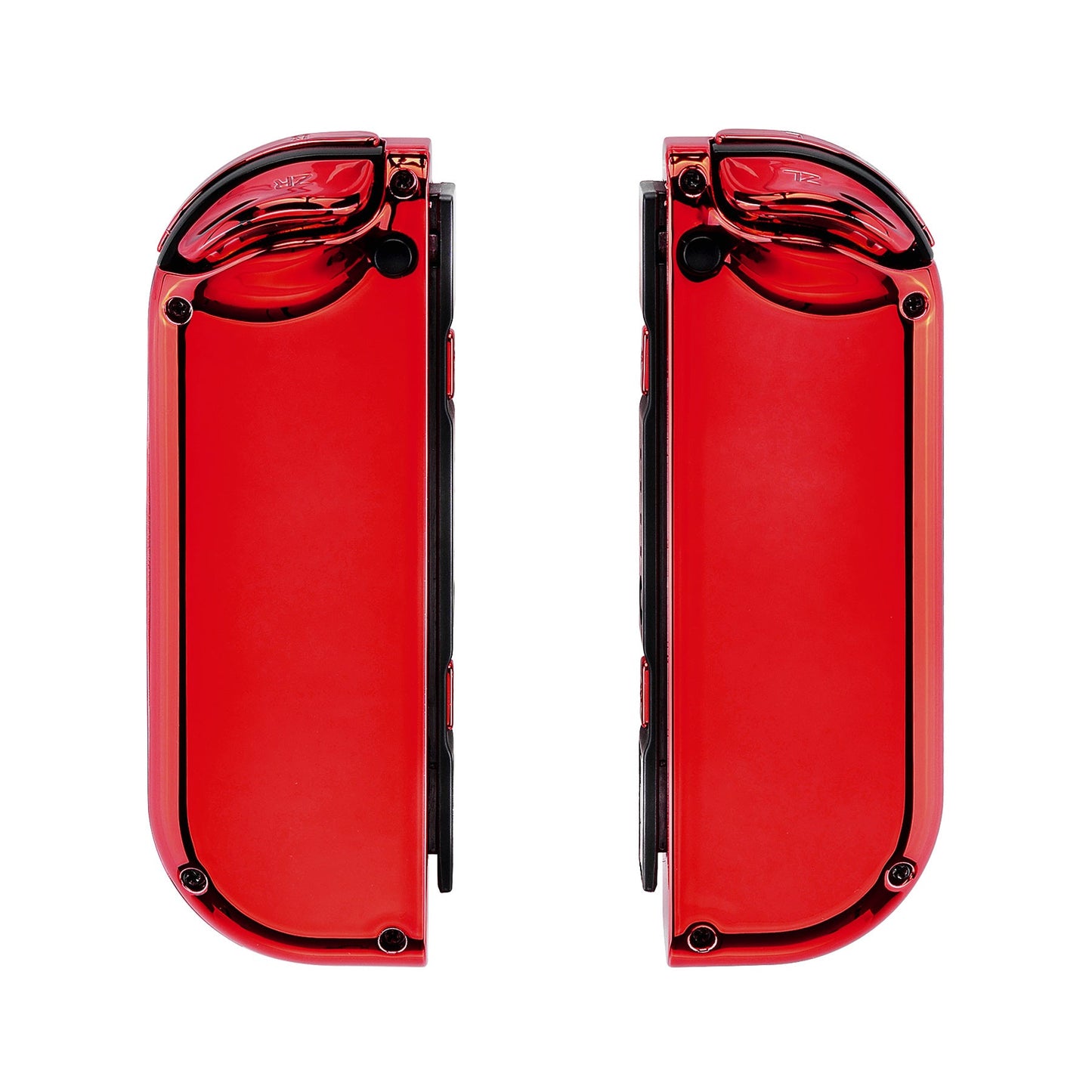 eXtremeRate Retail Chrome Red Joycon Handheld Controller Housing (D-Pad Version) with Full Set Buttons, DIY Replacement Shell Case for NS Switch JoyCon & OLED JoyCon - Console Shell NOT Included- JZD403