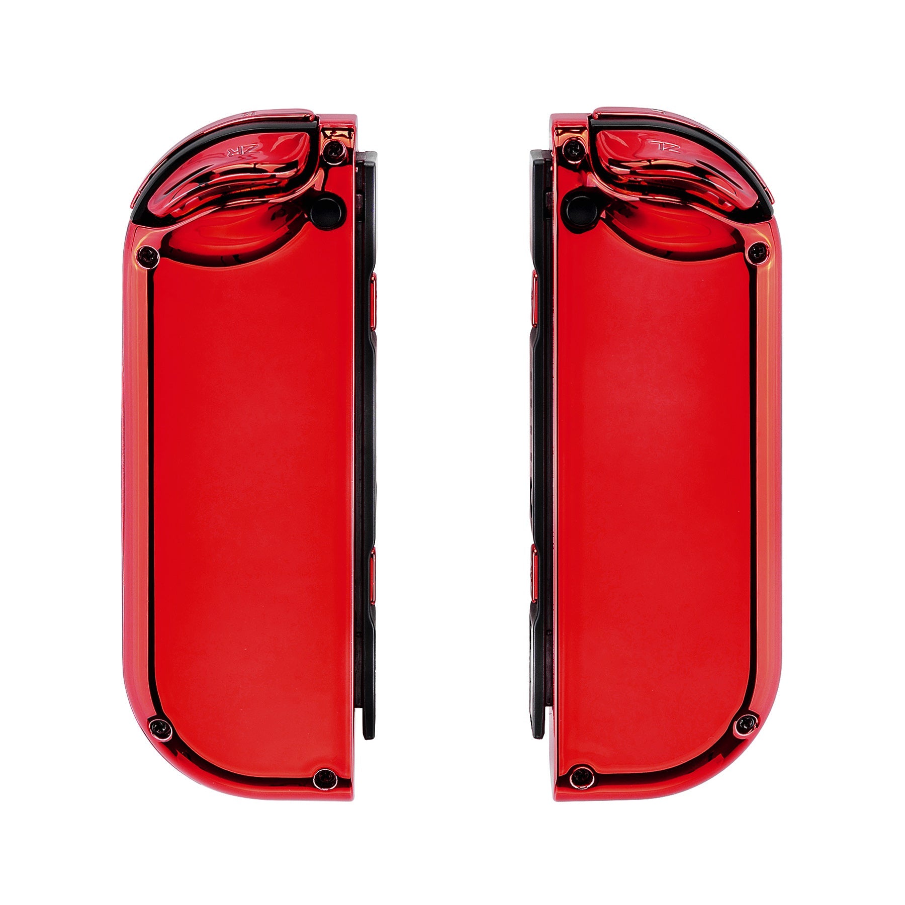 eXtremeRate Retail Chrome Red Joycon Handheld Controller Housing (D-Pad Version) with Full Set Buttons, DIY Replacement Shell Case for NS Switch JoyCon & OLED JoyCon - Console Shell NOT Included- JZD403