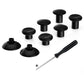 eXtremeRate Retail Black Interchangeable Ergonomic Thumbsticks for Nintendo Switch Pro Controller with 3 Height Domed and Concave Grips Adjustable Joystick - KRM521
