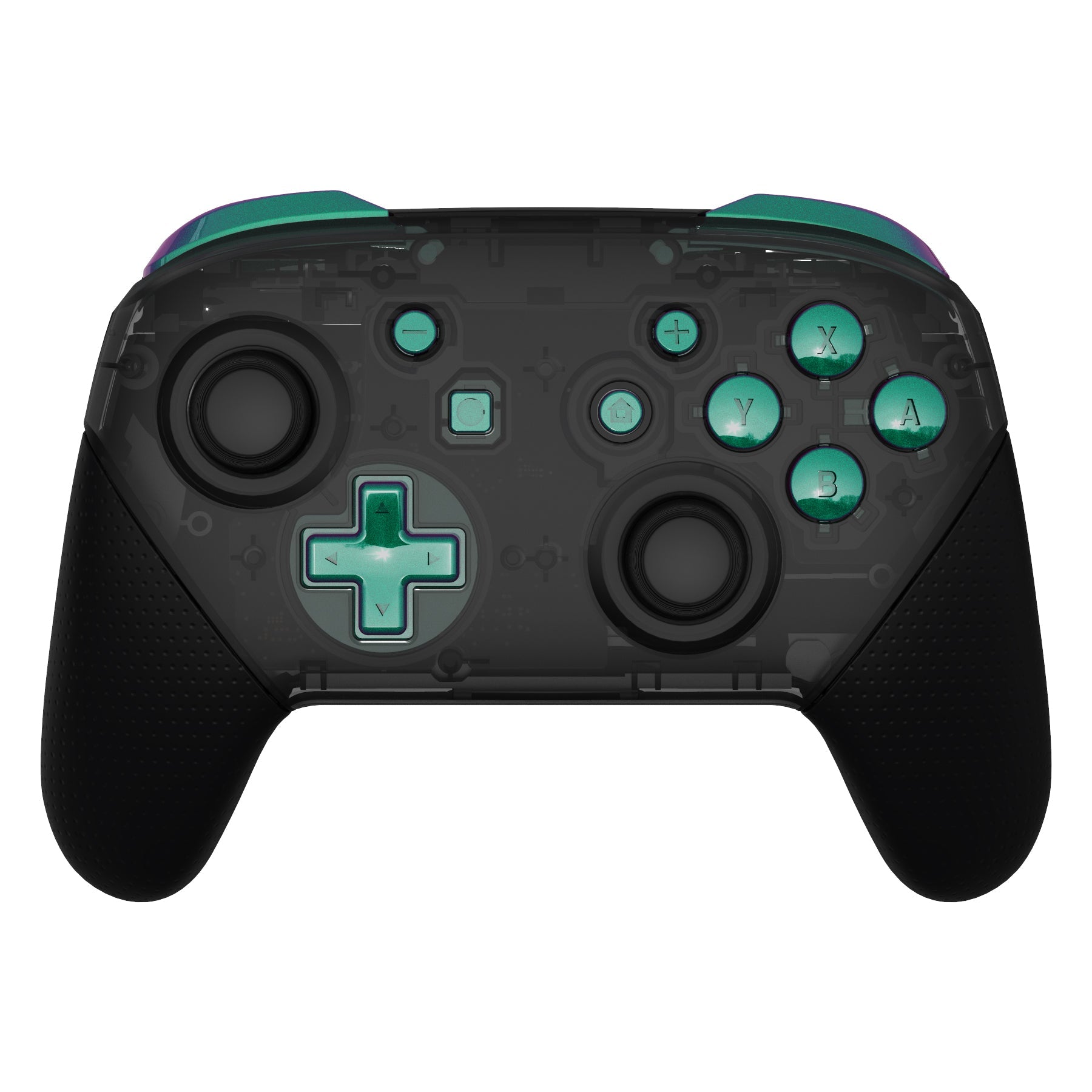 eXtremeRate Chameleon Green Purple Repair ABXY D-pad ZR ZL L R
