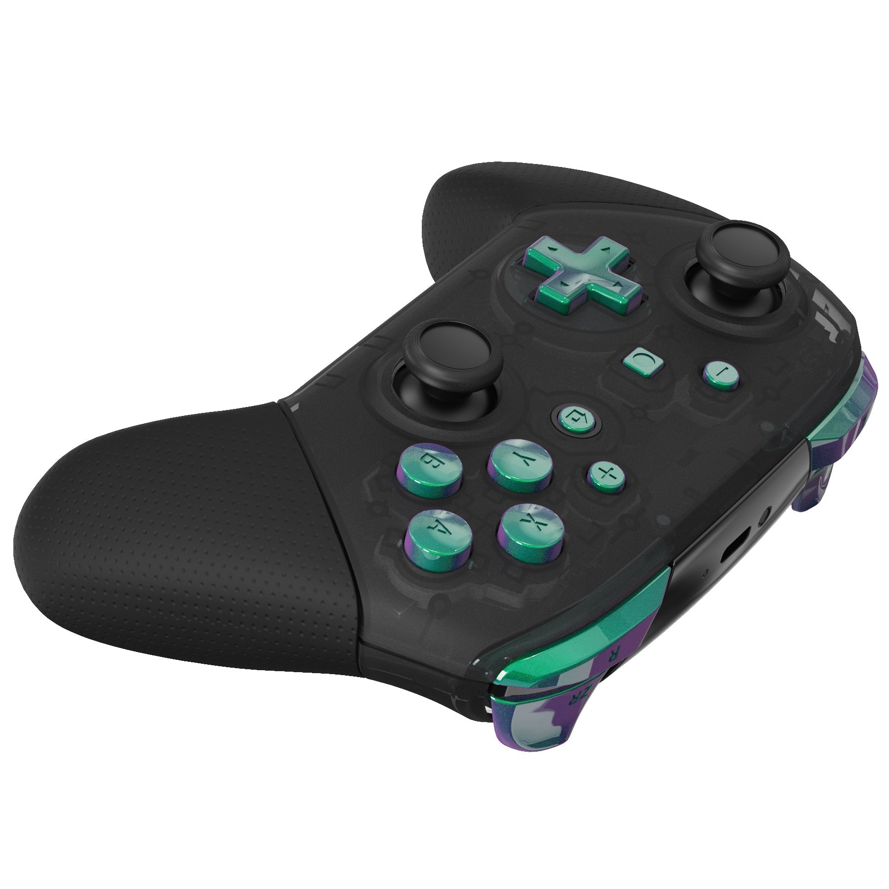 eXtremeRate Chameleon Green Purple Repair ABXY D-pad ZR ZL L R