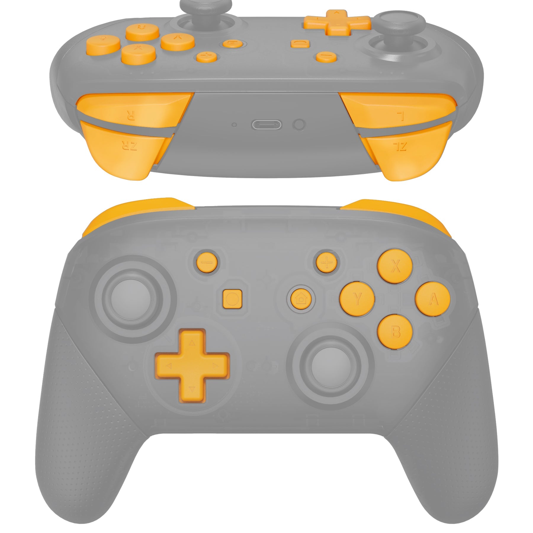 eXtremeRate Caution Yellow Repair ABXY D-pad ZR ZL L R Keys for