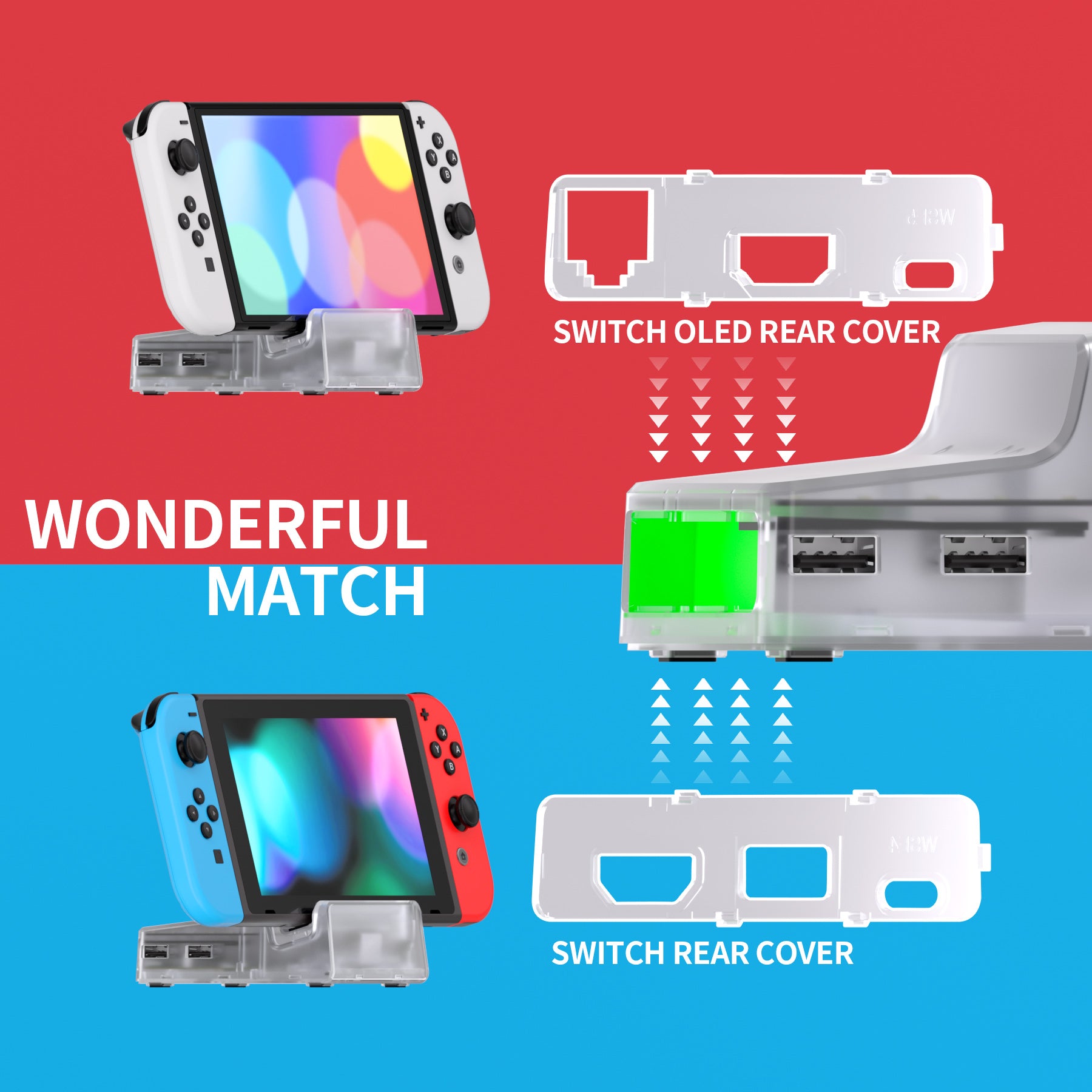 eXtremeRate AiryDocky DIY Kit LED Version Replacement Shell Case