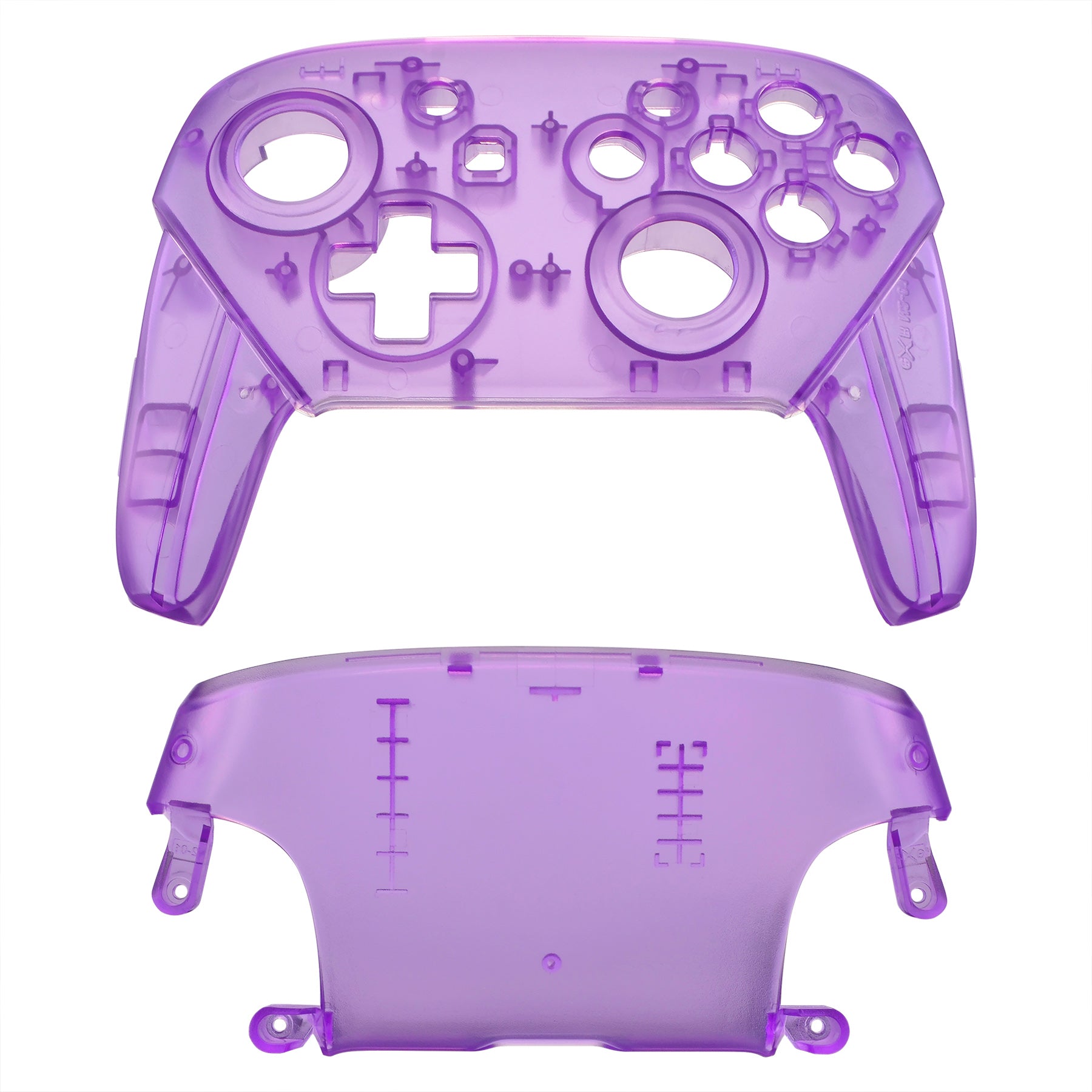 eXtremeRate Clear Atomic Purple Faceplate and Backplate for