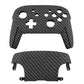 eXtremeRate Retail Black Silver Carbon Fiber Patterned Soft Touch Faceplate and Backplate Replacement Shell Housing Case for NS Switch Pro Controller - MRS202