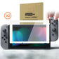 eXtremeRate Retail 2 Pack White Border Transparent HD Clear Saver Protector Film, Tempered Glass Screen Protector for Nintendo Switch [Anti-Scratch, Anti-Fingerprint, Shatterproof, Bubble-Free] - NSPJ0703