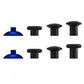 eXtremeRate Retail ThumbsGear Interchangeable Ergonomic Thumbstick for ps4 Slim ps4 Pro ps5 Controller with 3 Height Domed and Concave Grips Adjustable Joystick - Chrome Blue & Black - P4J1107
