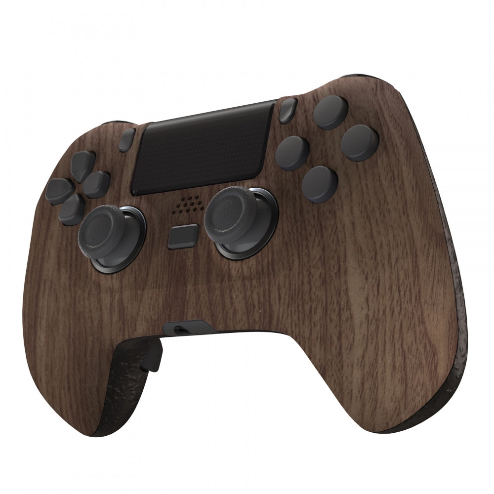 eXtremeRate Retail Wood Grain DECADE Tournament Controller (DTC) Upgrade Kit for ps4 Controller JDM-040/050/055, Upgrade Board & Ergonomic Shell & Back Buttons & Trigger Stops - Controller NOT Included - P4MG006