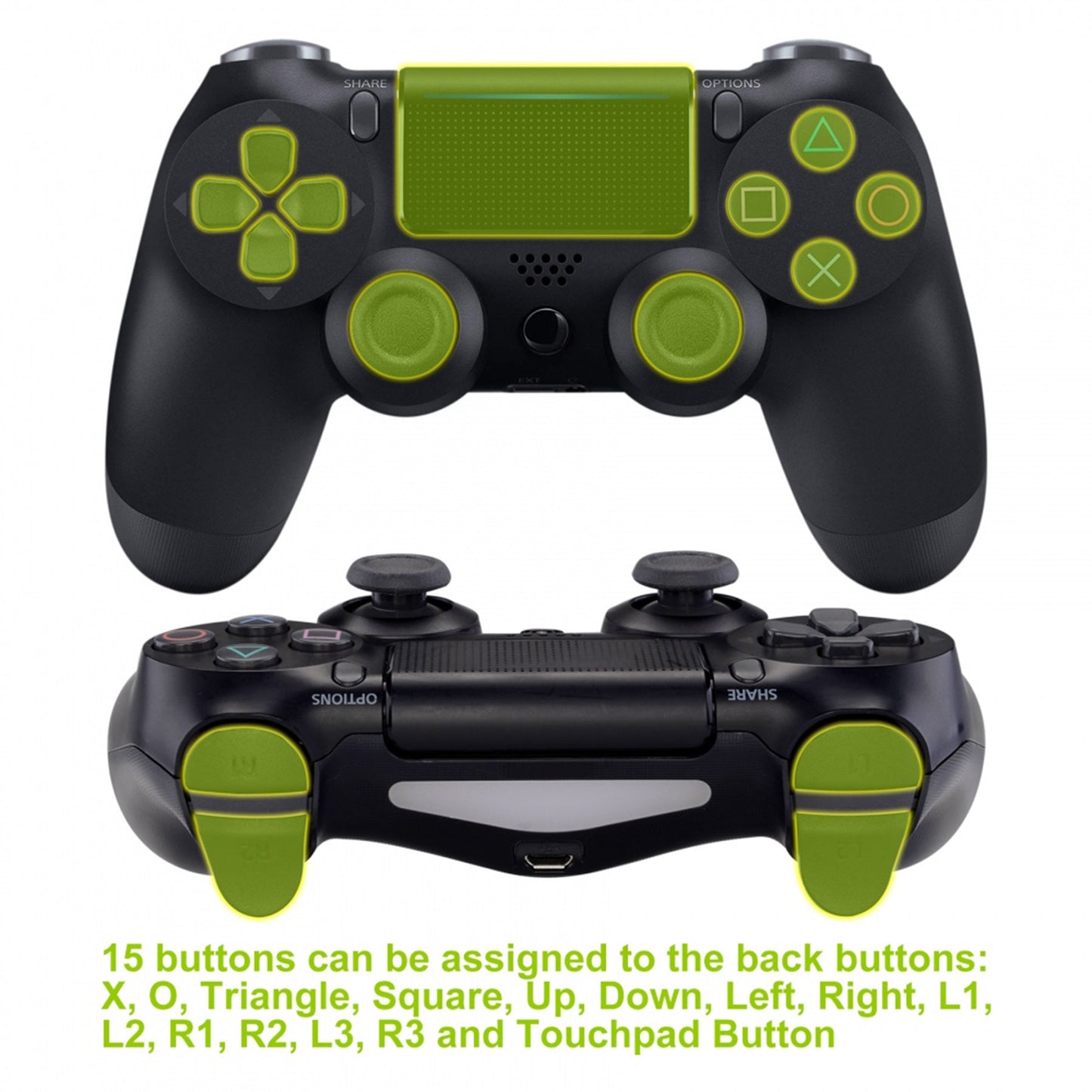 eXtremeRate Retail Wood Grain Dawn 2.0 FlashShot Trigger Stop Remap Kit for ps4 CUH-ZCT2 Controller, Part & Back Shell & 2 Back Buttons & 2 Trigger Lock for ps4 Controller JDM 040/050/055 - P4QS011
