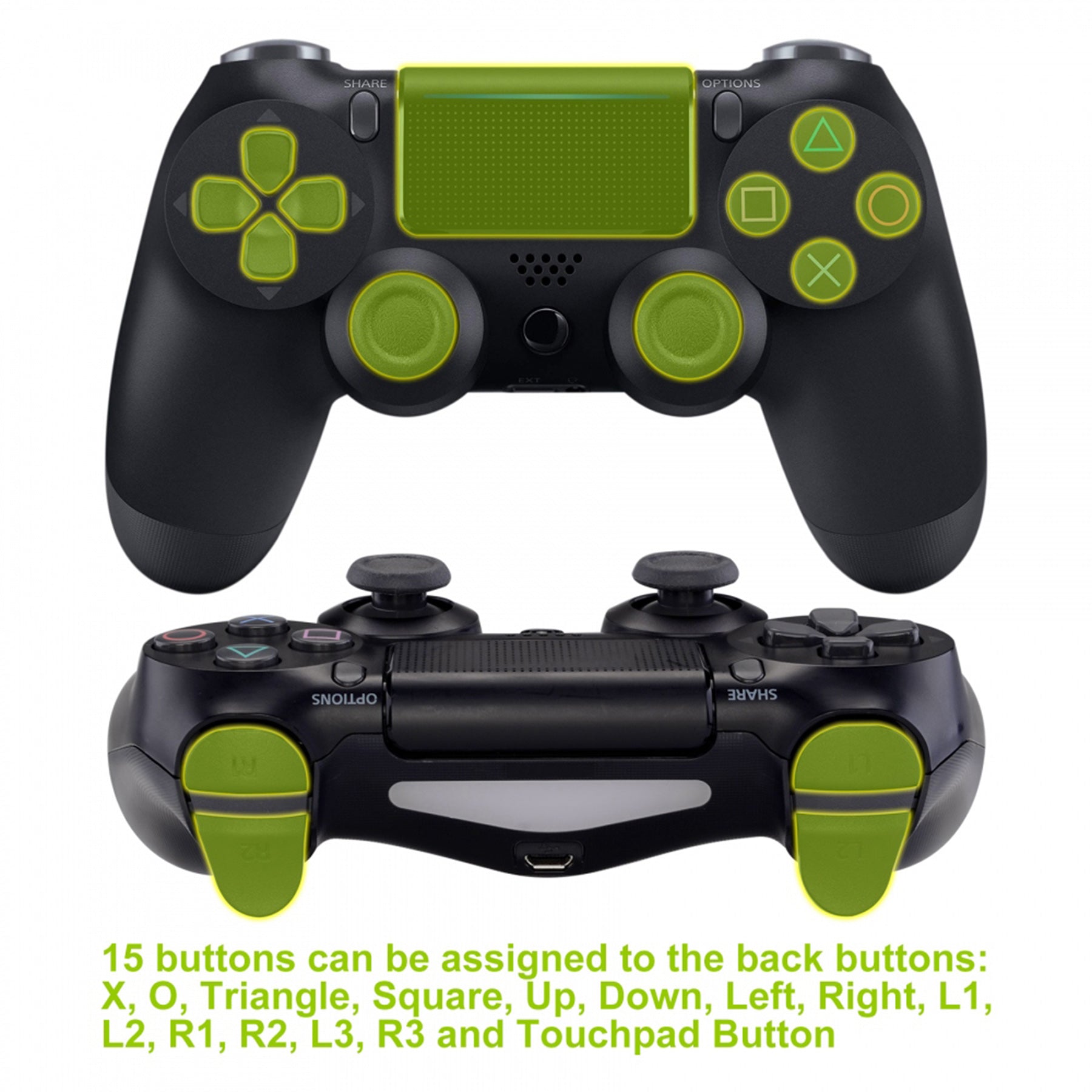 eXtremeRate Retail Wood Grain Dawn 2.0 FlashShot Trigger Stop Remap Kit for ps4 CUH-ZCT2 Controller, Part & Back Shell & 2 Back Buttons & 2 Trigger Lock for ps4 Controller JDM 040/050/055 - P4QS011