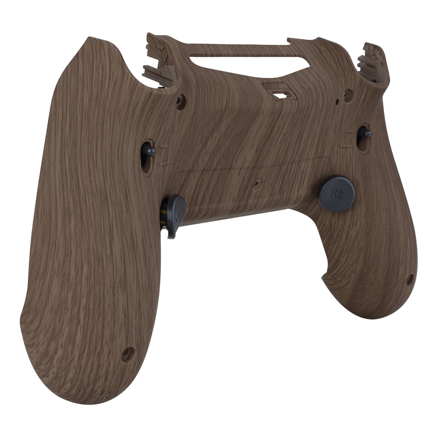 eXtremeRate Retail Wood Grain Dawn 2.0 FlashShot Trigger Stop Remap Kit for ps4 CUH-ZCT2 Controller, Part & Back Shell & 2 Back Buttons & 2 Trigger Lock for ps4 Controller JDM 040/050/055 - P4QS011