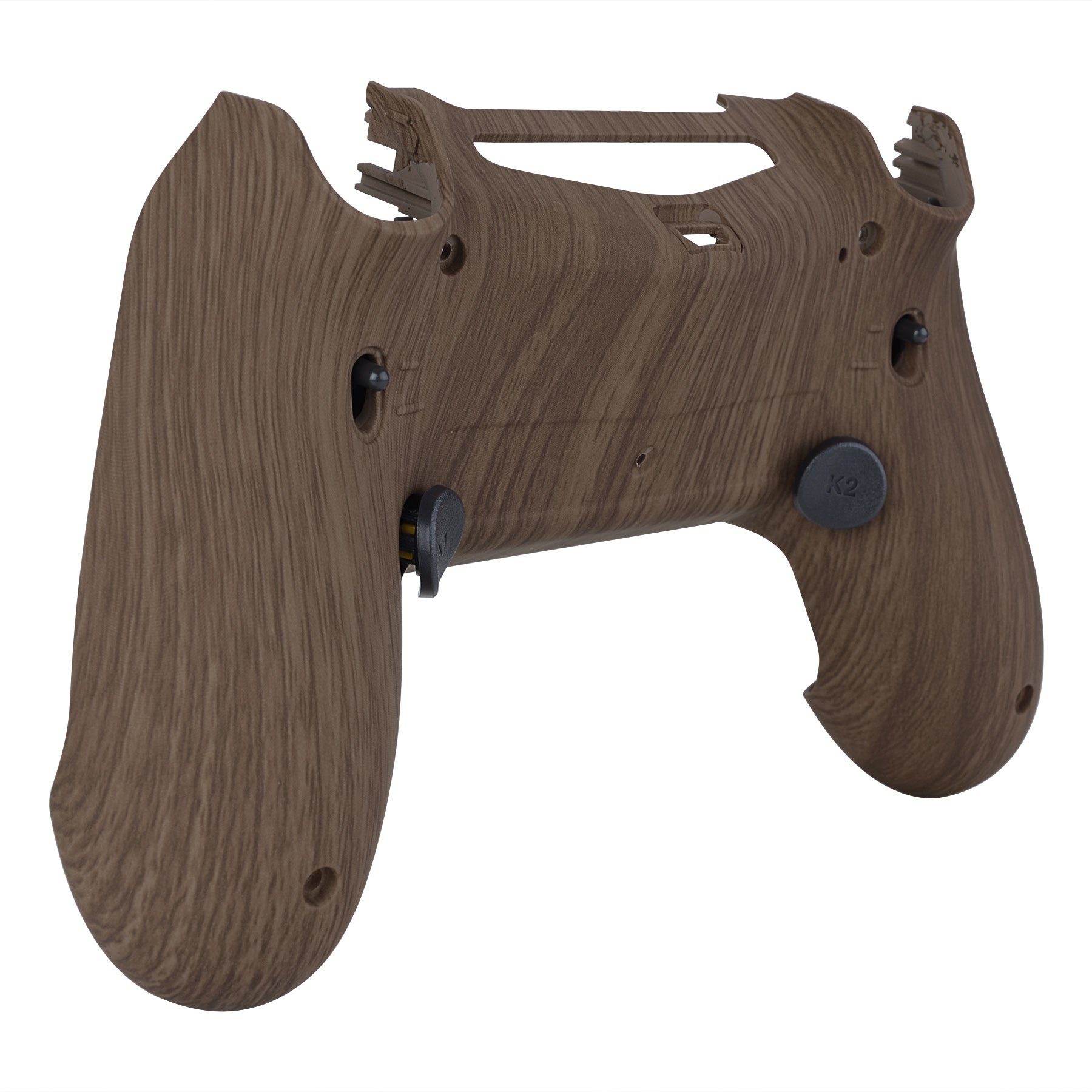 eXtremeRate Retail Wood Grain Dawn 2.0 FlashShot Trigger Stop Remap Kit for ps4 CUH-ZCT2 Controller, Part & Back Shell & 2 Back Buttons & 2 Trigger Lock for ps4 Controller JDM 040/050/055 - P4QS011