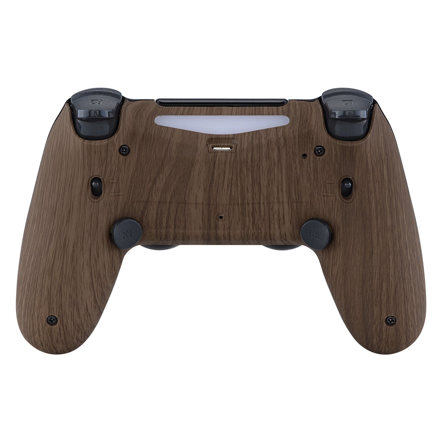 eXtremeRate Retail Wood Grain Dawn 2.0 FlashShot Trigger Stop Remap Kit for ps4 CUH-ZCT2 Controller, Part & Back Shell & 2 Back Buttons & 2 Trigger Lock for ps4 Controller JDM 040/050/055 - P4QS011