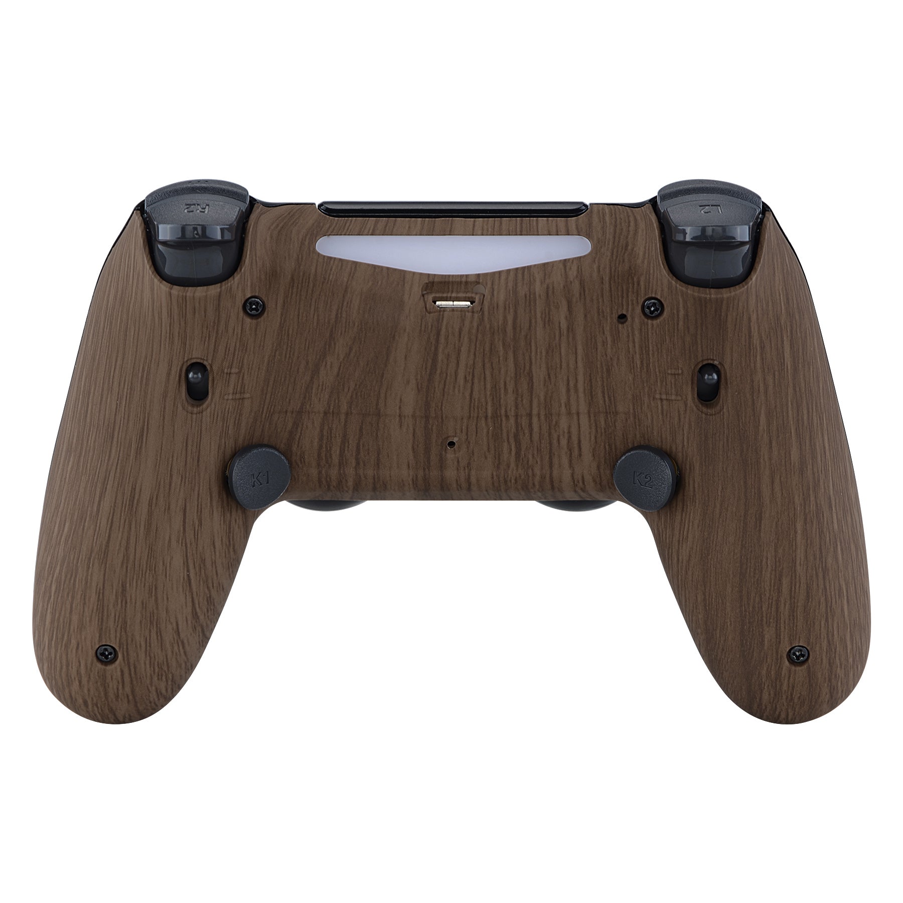 eXtremeRate Retail Wood Grain Dawn 2.0 FlashShot Trigger Stop Remap Kit for ps4 CUH-ZCT2 Controller, Part & Back Shell & 2 Back Buttons & 2 Trigger Lock for ps4 Controller JDM 040/050/055 - P4QS011