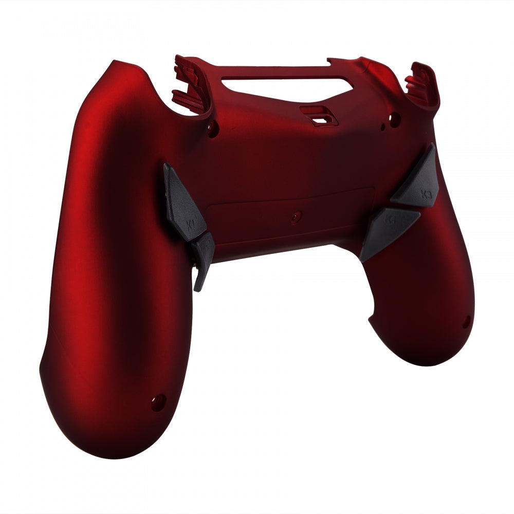 Red Soft Touch Back Shell For PS4 Controller – Replacement Cover For Current Gen (Light Sensor Compatible)