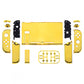 eXtremeRate Retail Chrome Gold Handheld Console Back Plate, Joycon Handheld Controller Housing Shell With Full Set Buttons DIY Replacement Part for Nintendo Switch - QD401