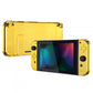 eXtremeRate Retail Chrome Gold Handheld Console Back Plate, Joycon Handheld Controller Housing Shell With Full Set Buttons DIY Replacement Part for Nintendo Switch - QD401