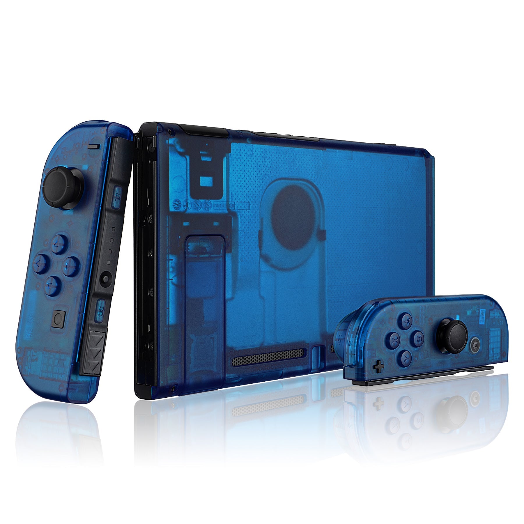 eXtremeRate Transparent Clear Blue Back Plate for Nintendo Switch