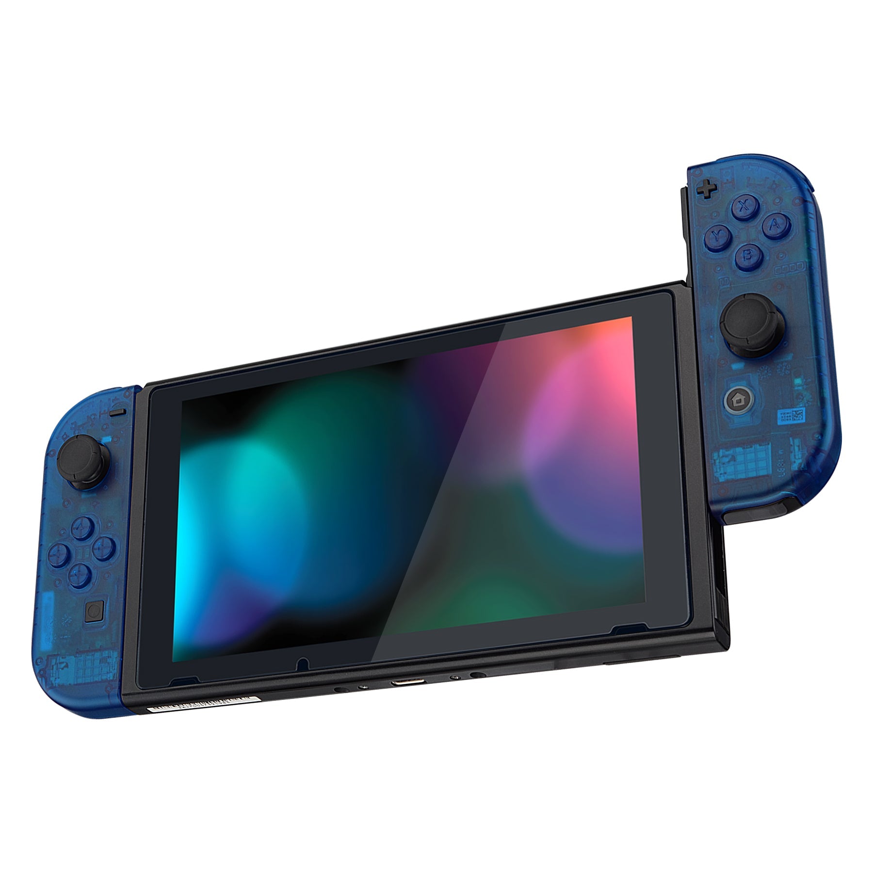eXtremeRate Transparent Clear Blue Back Plate for Nintendo Switch
