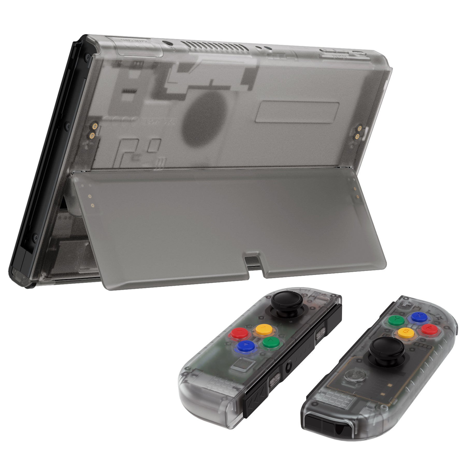 Nintendo Switch 本体 ブラックスケルトン eXtremeRate Clear Black Custom Full Set Shell for Nintendo Switch